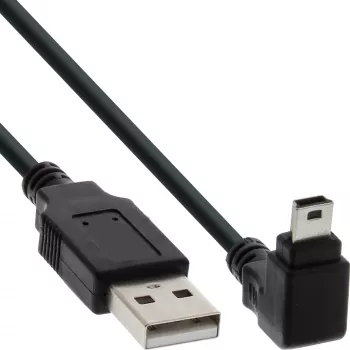 InLine cavo USB Type-A maschio / Mini-USB maschio 5 pin angolare verso il basso 90° nero 1 m