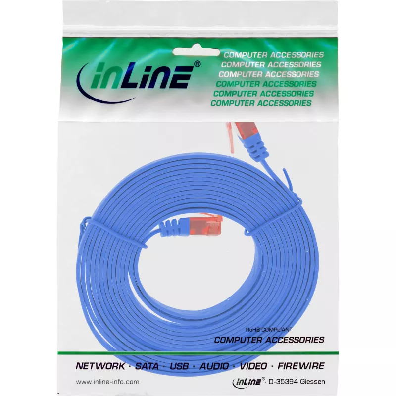 InLine cavo patch ultraslim piatto U/UTP Cat.6 Gigabit blu 1,5 m