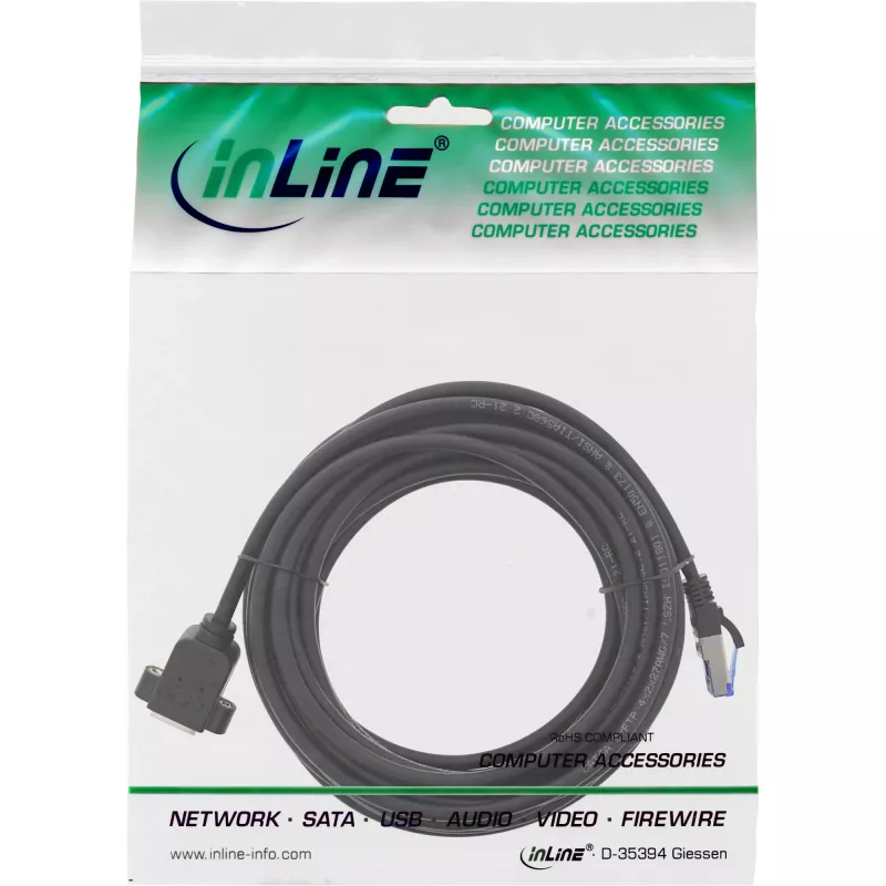 InLine cavo patch presa da incasso, S/FTP (PiMf), Cat.6A, LSZH, rame, 7,5 m