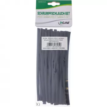 Guaina termorestringente InLine lunghezza 200 mm, da 6 mm a 3 mm di diametro, 20 pezzi, nero