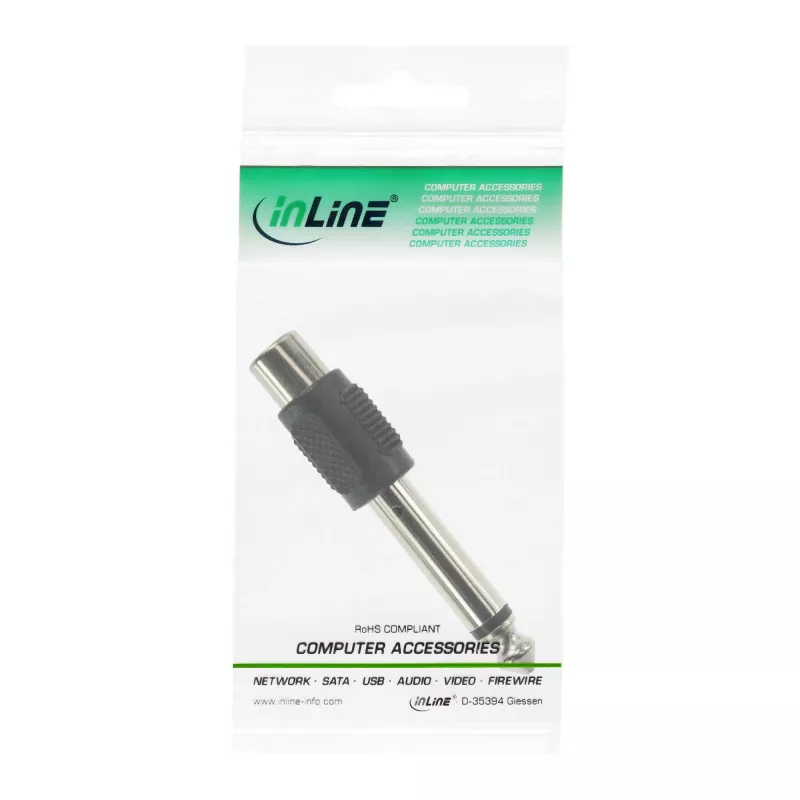 Adattatore audio InLine 6,3mm maschio RCA femmina mono 99322