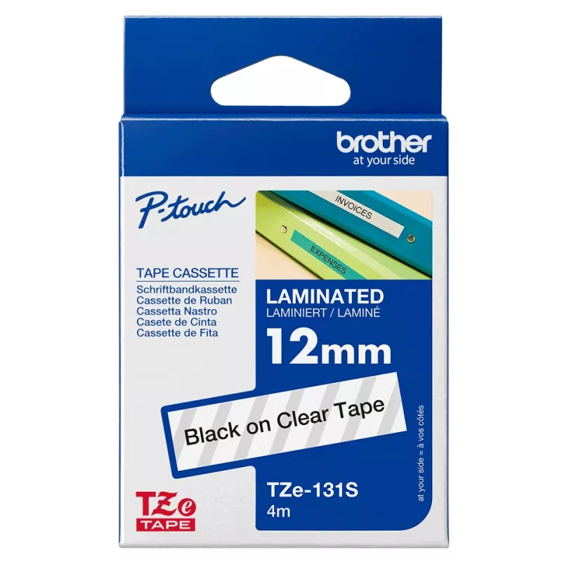 Nastro per etichettatura Brother TZE131S nero su trasparente TZe
