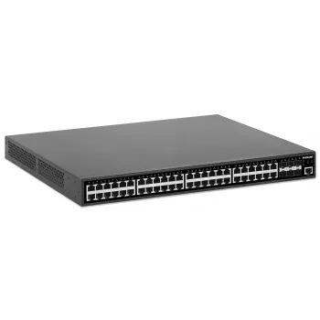Switch Intellinet 48 porte Gigabit Ethernet PoE+ Layer 2+ gestito con sei uplink 10G SFP+ conforme IEEE 802.3at/af (PoE+/PoE), budget PoE 450 W, Layer 2+/Layer 3 Lite, 6 x 10G SFP+ aperti