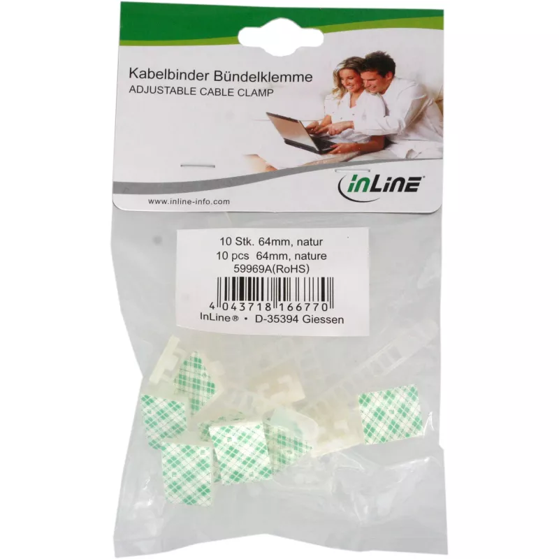 Morsetto fermacavi regolabile InLine 94mm naturale 10 pezzi