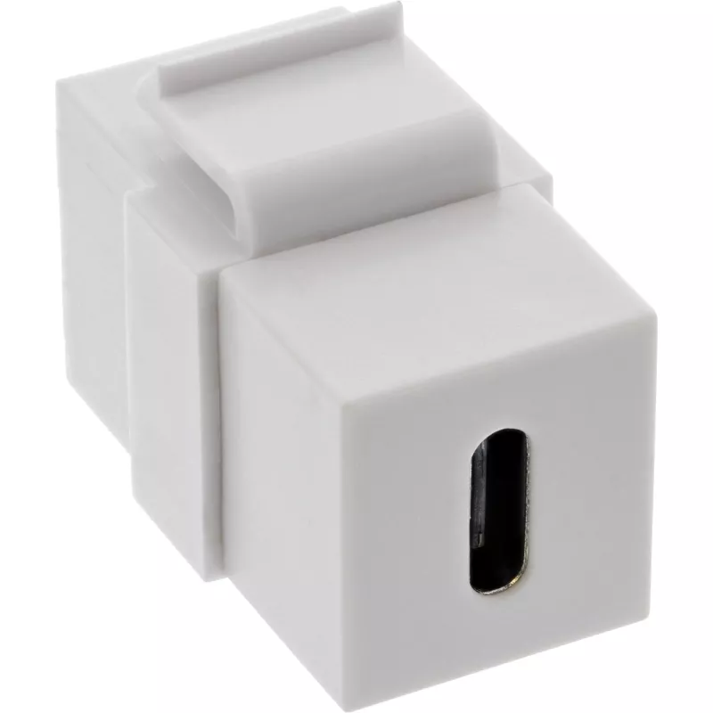 Modulo snap-in USB 3.1 InLine, connettore femmina/femmina USB-C, case bianco