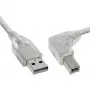 Cavo USB 2.0 InLine ad angolo retto connettore maschio Type-A / connettore maschio B trasparente 0,5 m