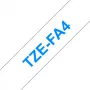 Nastro etichettatrice Brother TZE-FA4 blu su bianco