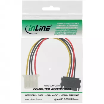 Cavo adattatore alimentazione SATA connettore femmina 15 pin / connettore maschio 4 pin 0,15 m InLine 29669