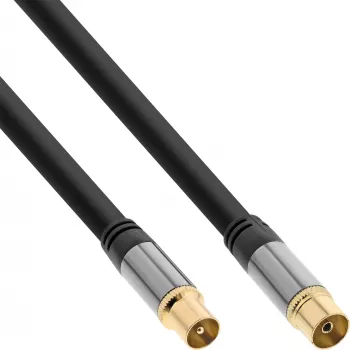 InLine Premium cavo d'antenna, con 4 schermature, >110 dB, nero, 10 m