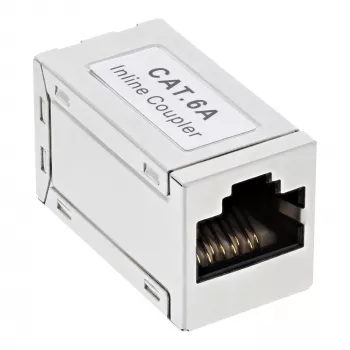 Adattatore Cat.6A InLine, completamente schermato, metallo, 2x RJ45 F/F, 1:1