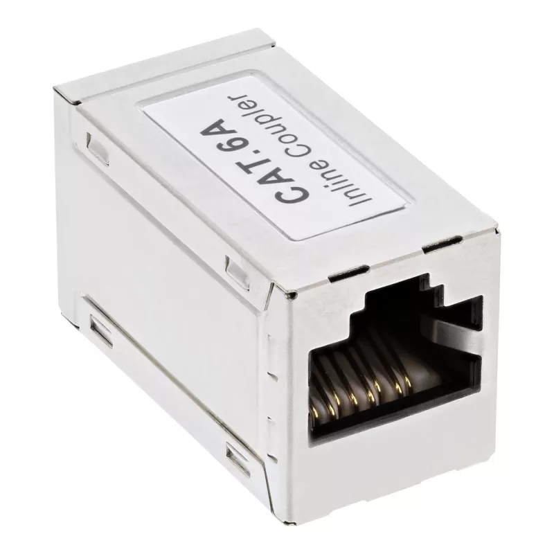 Adattatore Cat.6A InLine, completamente schermato, metallo, 2x RJ45 F/F, 1:1