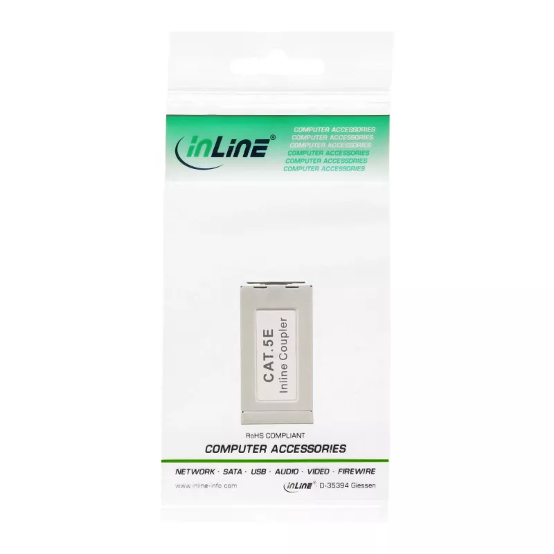 Adattatore InLine Cat.5e completamente schermato in metallo 2x RJ45 F/F 1:1