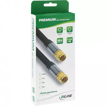 Cavo SAT InLine Premium 4 schermature 2x connettore F >110 dB nero 3 m