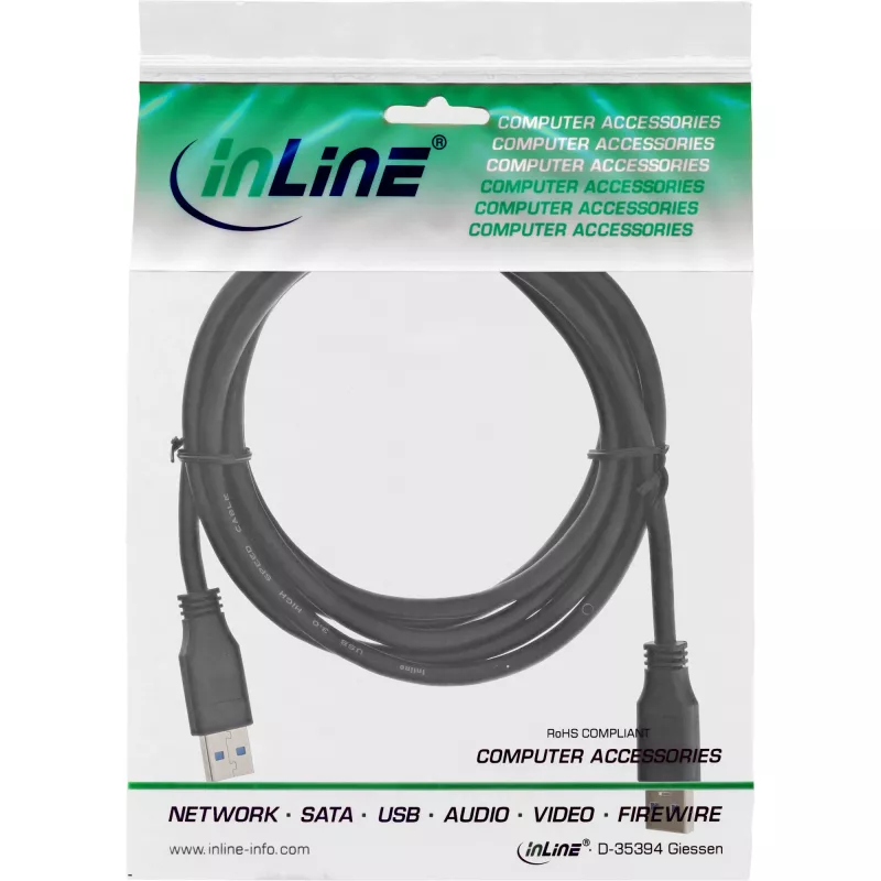 Cavo InLine USB 3.2 Gen.1 Type-A maschio / A maschio nero 0,5 m
