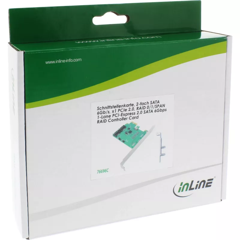 Scheda interfaccia InLine 2 porte SATA 6Gb/s x1 PCIe 2.0 RAID 0 / 1 / SPAN