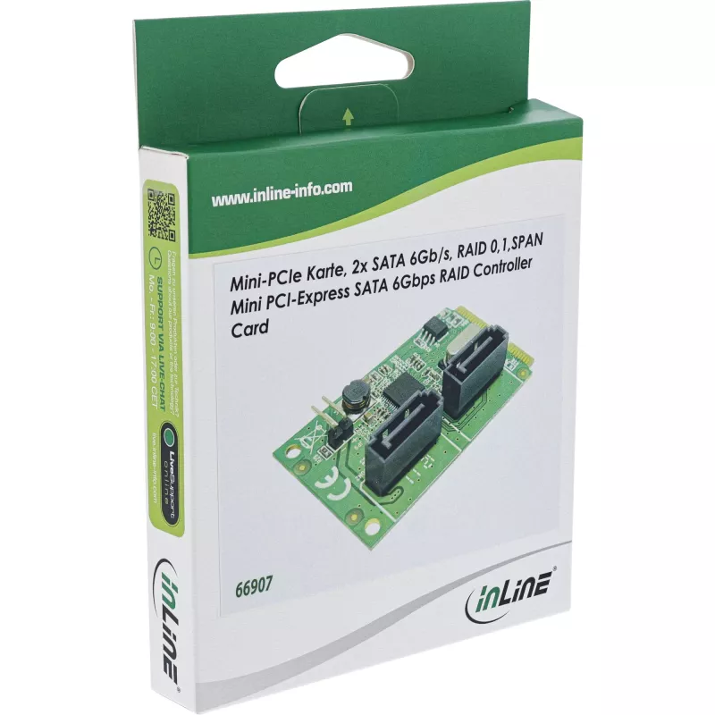 Scheda InLine Mini-PCIe 2.0 2x SATA 6Gb/s RAID 0 / 1 / SPAN