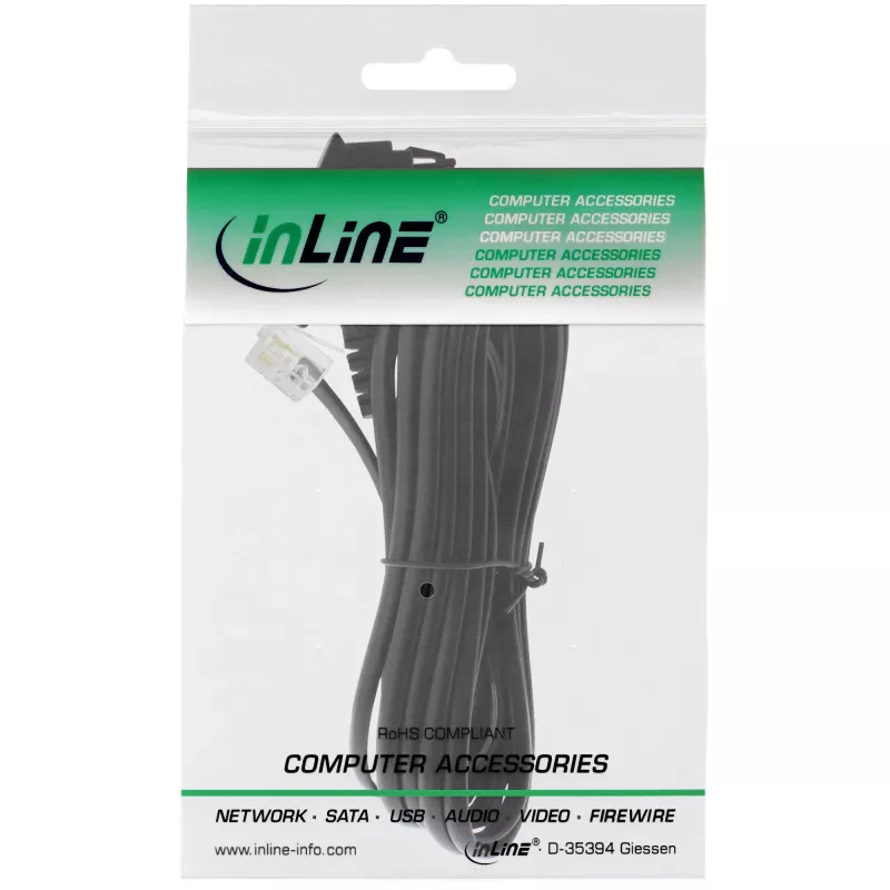 Cavo InLine TAE-F per Telekom/Siemens TAE-F su RJ11 6P4C M/M 1 m