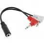 InLine cavo adattatore audio per cuffie, 2x connettore maschio 3,5 mm su connettore femmina 3,5 mm 3 poli, 0,15 m