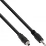 InLine cavo adattatore audio, connettore maschio/femmina stereo 3,5 mm con filettatura, 0,6 m