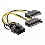 InLine cavo adattatore di alimentazione, 2x connettore maschio SATA / connettore maschio PCI-Express 8 pin, 0,15 m