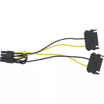 InLine cavo adattatore di alimentazione, 2x connettore maschio SATA / connettore maschio PCI-Express 8 pin, 0,15 m