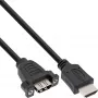 Adattatore HDMI 4K2K Type-A maschio / Type-A femmina con flangia 0,6 m InLine 17500B