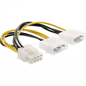 InLine cavo adattatore di alimentazione, 2x connettore maschio 5,25 pollici / connettore maschio PCI-Express 8 pin, 0,15 m
