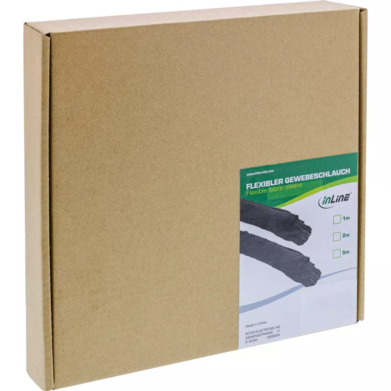 Guaina protettiva per cavi InLine autochiudente diametro 25 mm, nero, 2 m — poliestere, -50–150 °C