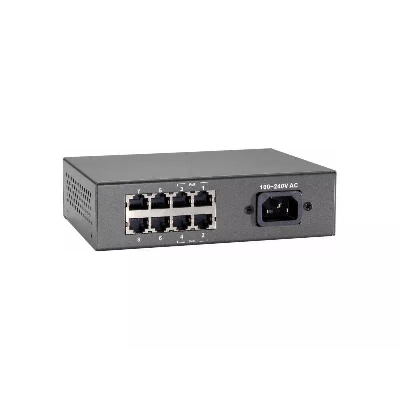 LevelOne switch Fast Ethernet PoE 8 porte, 802.3at/af PoE, 4 uscite PoE, 65W