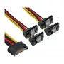 InLine cavo alimentazione SATA 1-a-4 femmina / 4x SATA maschio angolato con blocchi 0,15 m