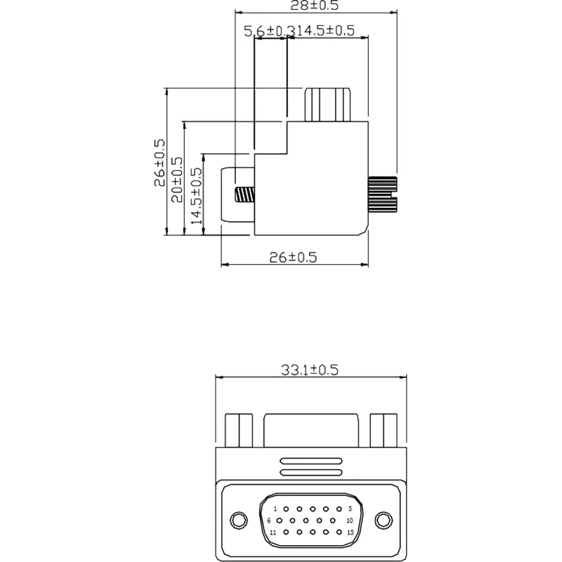 InLine adattatore VGA 90° 15 Pin maschio / femmina, InLine, 37248I