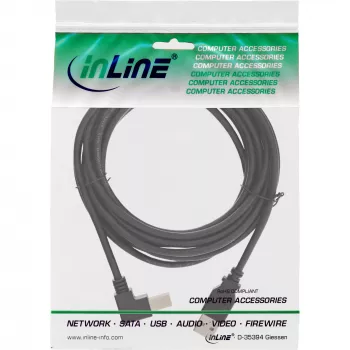 InLine cavo USB 2.0 angolato Type-A maschio / B maschio, nero, 3 m