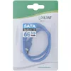 Cavo tondo InLine SATA 6Gb/s blu 90° angolare con bloccaggi 0,3 m