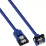 Cavo tondo InLine SATA 6Gb/s blu 90° angolare con bloccaggio 0,15m