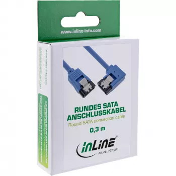 Cavo tondo InLine SATA 6Gb/s, un lato ad angolo retto 90°, con bloccaggio, 0,5 m