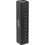 Hub USB 3.0 InLine 10 porte case in alluminio con alimentatore 4A, nero