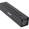 Hub USB 3.0 InLine 10 porte case in alluminio con alimentatore 4A, nero
