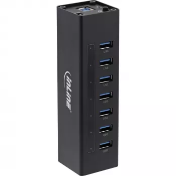 Hub USB 3.0 InLine, 7 porte, case in alluminio, con alimentatore 2,5A