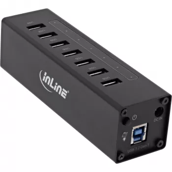 Hub USB 3.0 InLine, 7 porte, case in alluminio, con alimentatore 2,5A
