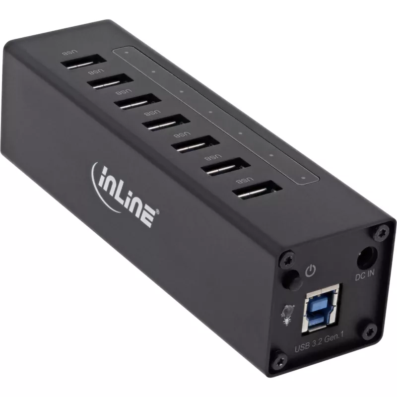 Hub USB 3.0 InLine, 7 porte, case in alluminio, con alimentatore 2,5A
