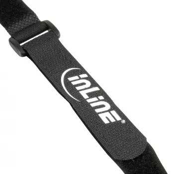 Fascette in velcro per cavi InLine 20×300 mm, nylon, confezione da 10, nero