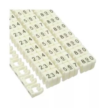 Anelli per marcatura cavi 6 mm InLine n. 0–9, plastica, bianco, 100 pezzi