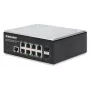 Intellinet 508278 switch industriale a 8 porte Gigabit PoE+ L2+ gestibile via web con 2 porte SFP, 30 W per porta, guida DIN, custodia metallica IP30, senza ventola, da -40 a 85 °C