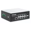 Intellinet 508278 switch industriale a 8 porte Gigabit Ethernet PoE+ L2+ gestito via web, 2x SFP, 30 W per porta, guida DIN, da -40 a 85 °C, IP30, senza ventola