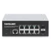 Intellinet 508278 switch industriale a 8 porte Gigabit Ethernet PoE+ L2+ gestito via web, 2x SFP, 30 W per porta, guida DIN, da -40 a 85 °C, IP30, senza ventola