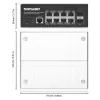 Intellinet 508278 switch industriale a 8 porte Gigabit Ethernet PoE+ L2+ gestito via web, 2x SFP, 30 W per porta, guida DIN, da -40 a 85 °C, IP30, senza ventola