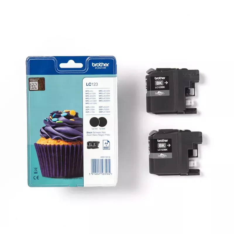 Cartuccia toner Brother LC123BKBP2 2 pezzi originale nero