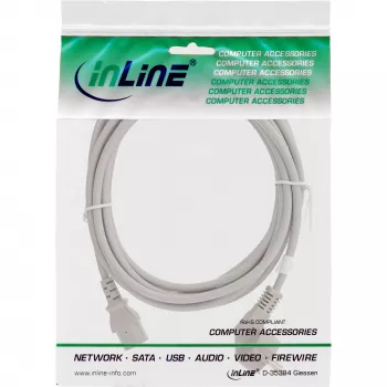 Cavo di alimentazione InLine, CEE 7/7 angolato / connettore IEC C13 tripolare, grigio, 5 m