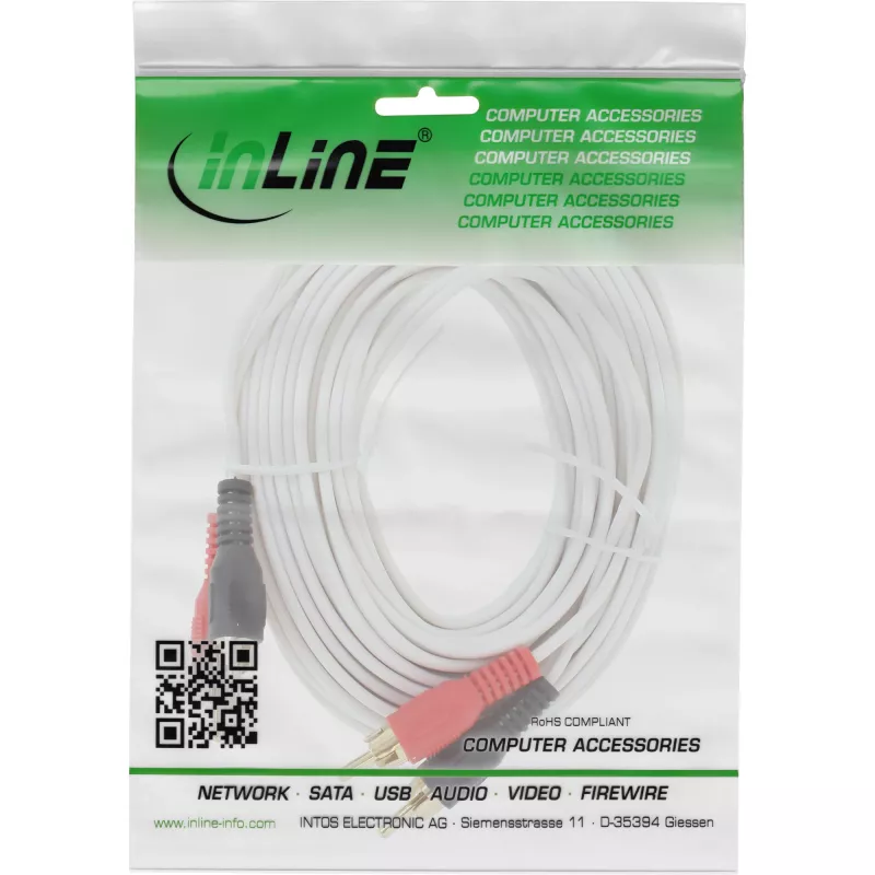 Cavo RCA InLine 2x RCA maschio / maschio placcato oro 10 m