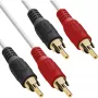 Cavo RCA InLine 2x connettore RCA / maschio placcato oro 0,5 m, maschio, 2 x RCA, maschio, 0,5 m, bianco